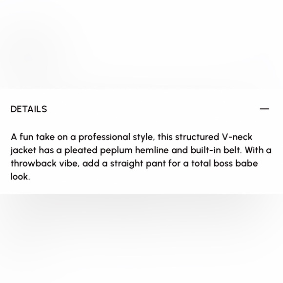 Black NYC and CO peplum blazer - Picture 4 of 8